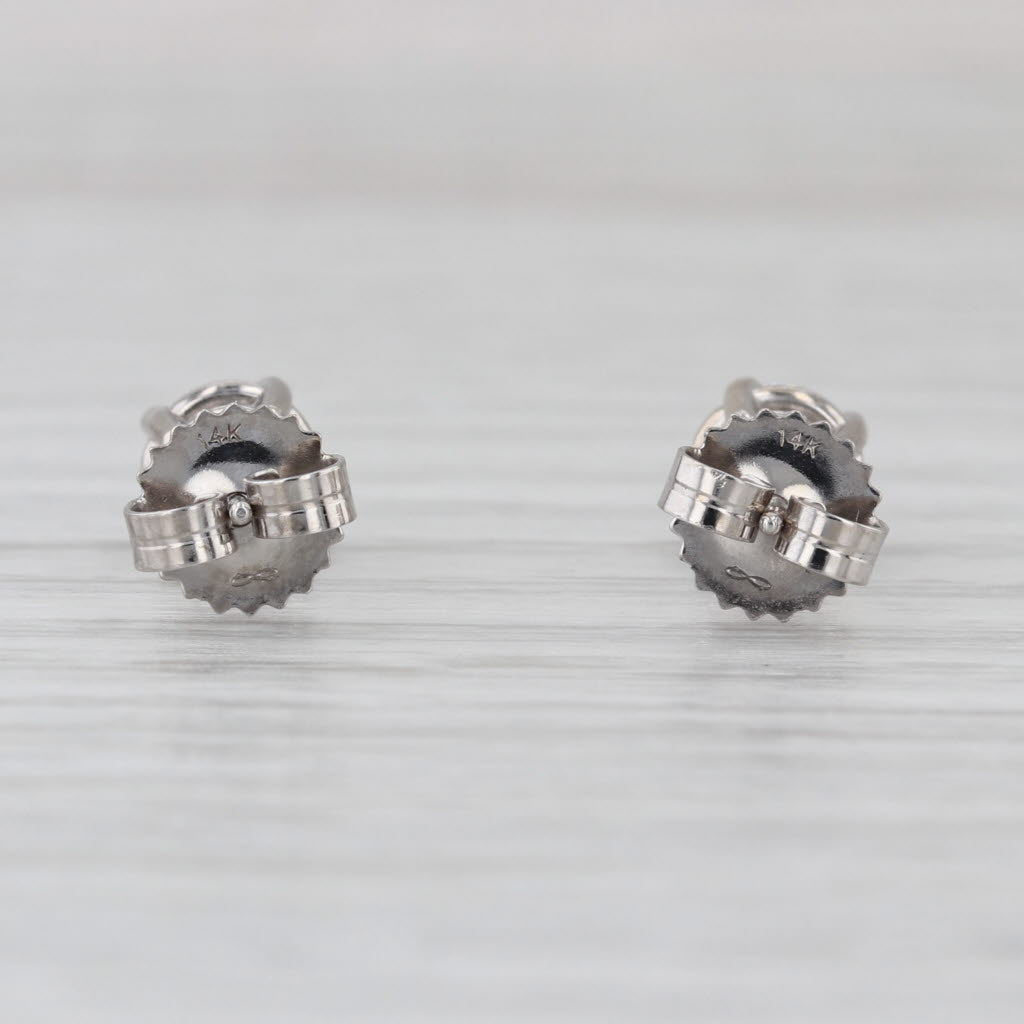0.97ctw VS2 Round Diamond Solitaire Stud Earrings 14k White Gold Studs