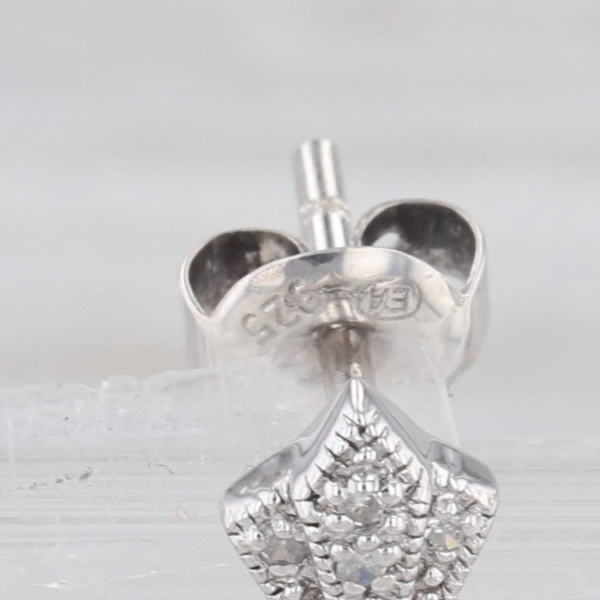 Light Gray 0.24ctw Diamond Dangle Earrings Sterling Silver Ornate Drops