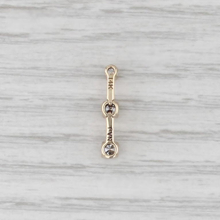 0.22ctw Diamond 3-Stone Journey Pendant 14k Yellow Gold Floating Drop