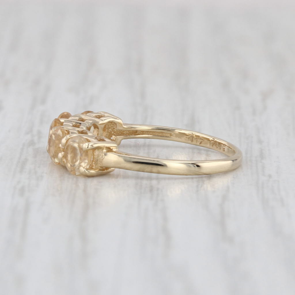 1.46ctw Golden Yellow Topaz Ring 10k Yellow Gold Size 5.25 Stackable COA