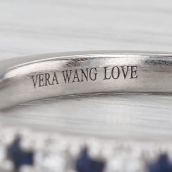 Vera Wang Love 0.29ctw Sapphire Diamond Band 14k Gold Stackable Wedding Ring