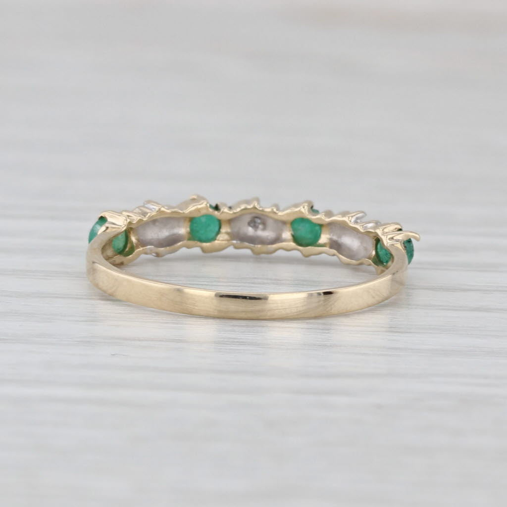 0.26ctw Emerald Diamond Ring 10k Yellow Gold Size 7 Stackable Bridal