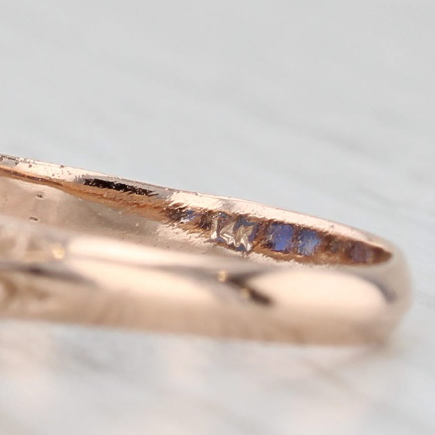 Light Gray Antique Sapphire 2.43ctw Ring 14k Rose Gold Size 9.75 Stackable GIA