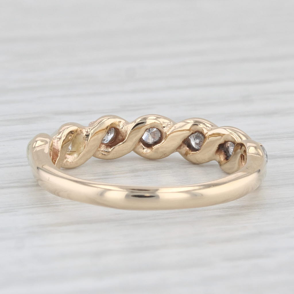 Light Gray 0.22ctw Diamond Stackable Ring 10k Yellow Gold Size 5.5 Wedding Band