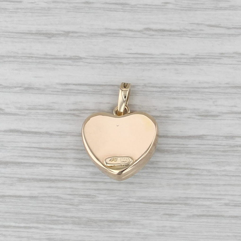 Turquoise Cabochon Puffy Heart Pendant 14k Yellow Gold