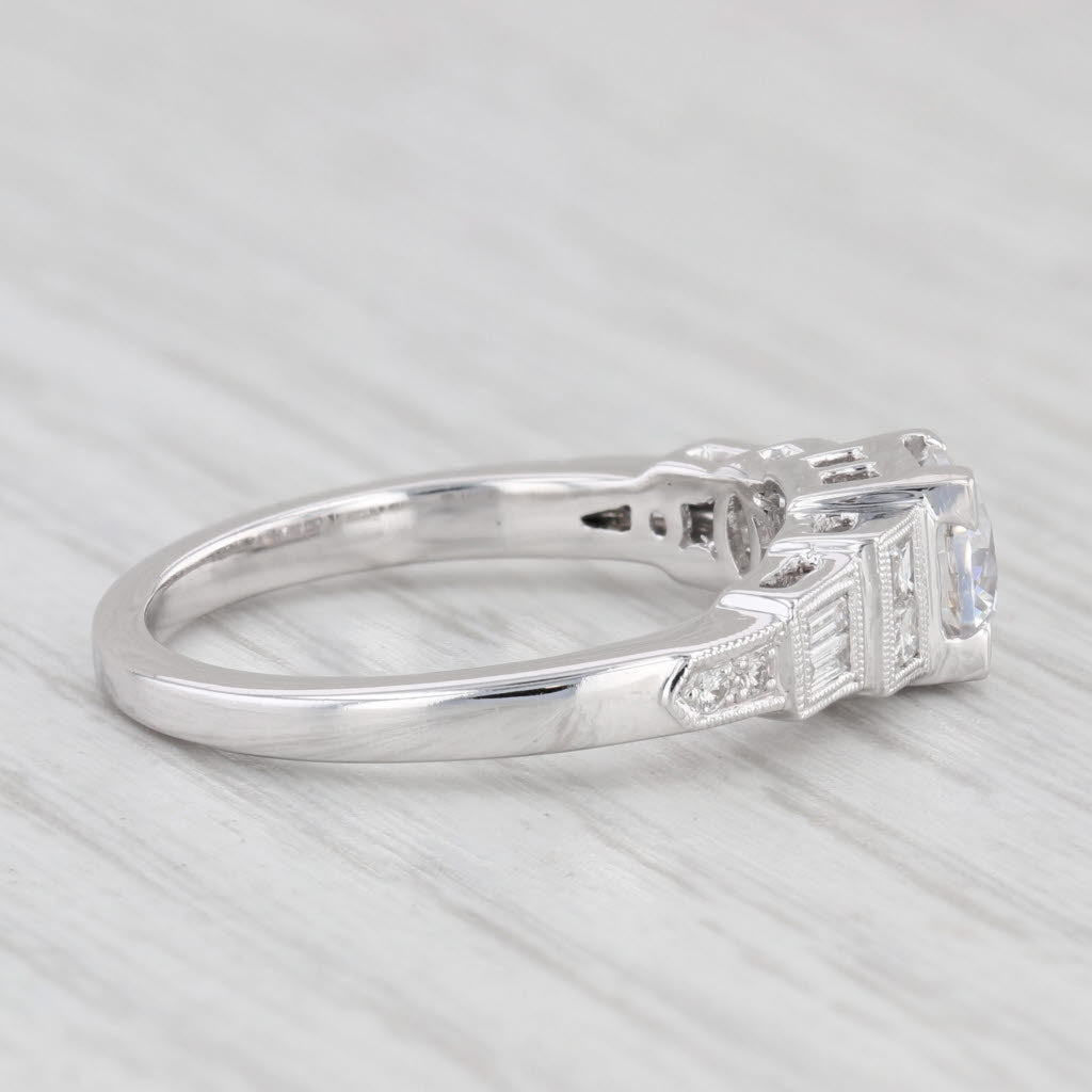 Light Gray New Round Semi Mount Engagement Ring Diamond 14k Gold Size 6.75 Beverley K