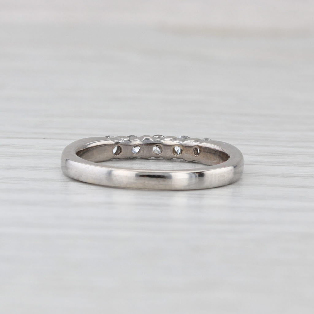 0.20ctw Diamond Wedding Band 14k White Gold Stackable Ring Size 4.75