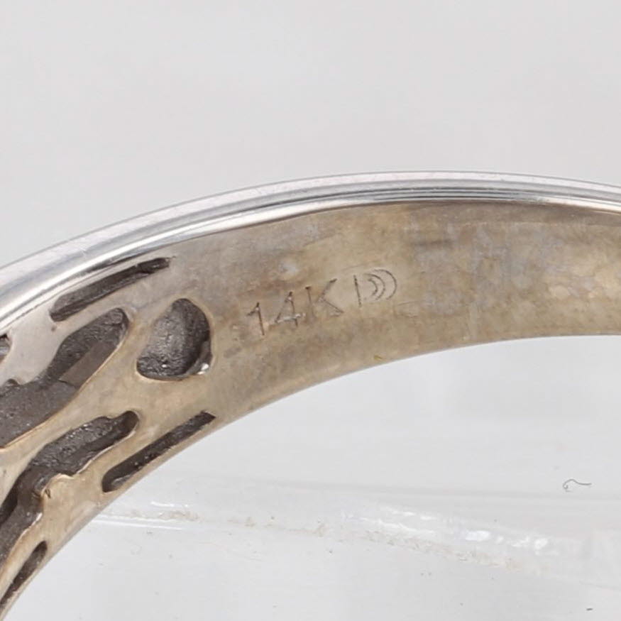 Light Gray 0.90ctw Diamond Anniversary Wedding Band 14k White Gold Size 8.5