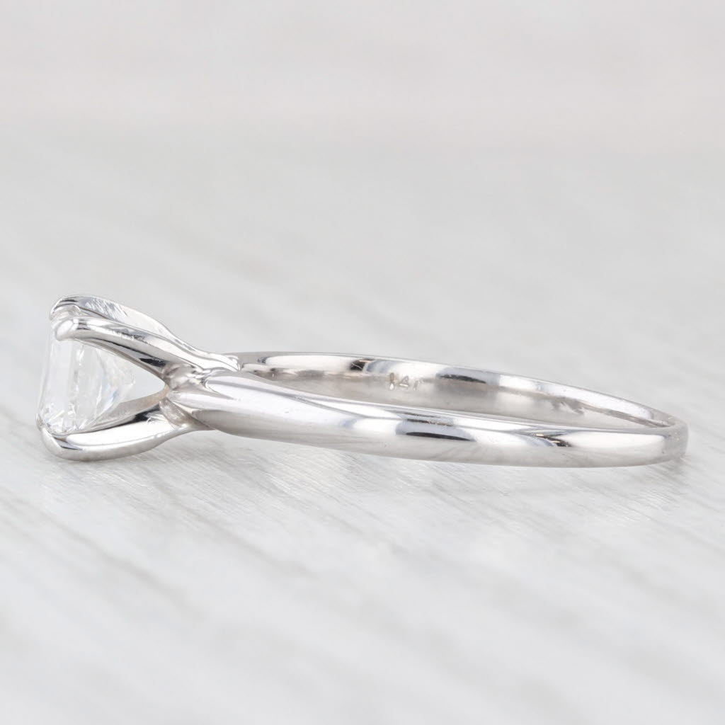 Light Gray 0.70ct VS1 Princess Solitaire Engagement Ring 14k White Gold Size 6.5 IGI