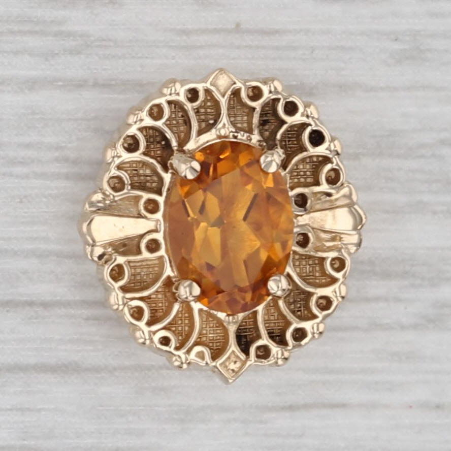 Gray 0.70ct Citrine Solitaire Slide Bracelet Charm 14k Yellow Gold Richard Glatter