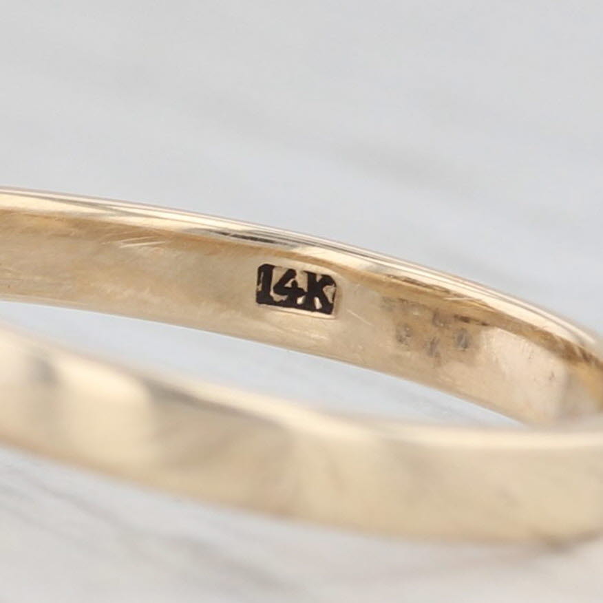 Light Gray Cultured Pearl Blue Sapphire Halo Ring 14k Yellow Gold Size 5