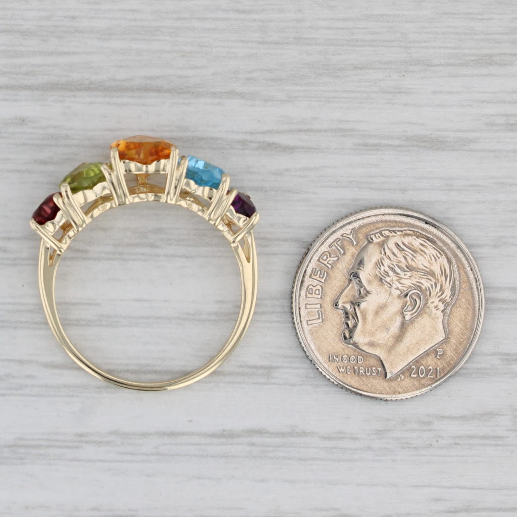 Gray 2.25ctw Multi-stone Hearts Ring 14k Gold Citrine Amethyst Topaz Peridot Garnet