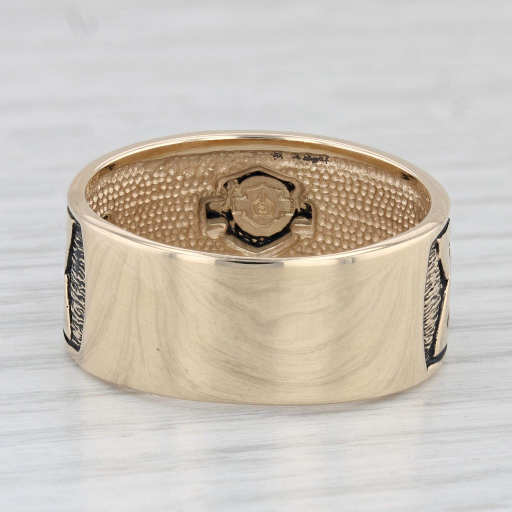 Light Gray Harley Davidson Motorcycles Logo Ring 10k Gold Size 12 Wide Band Stamper