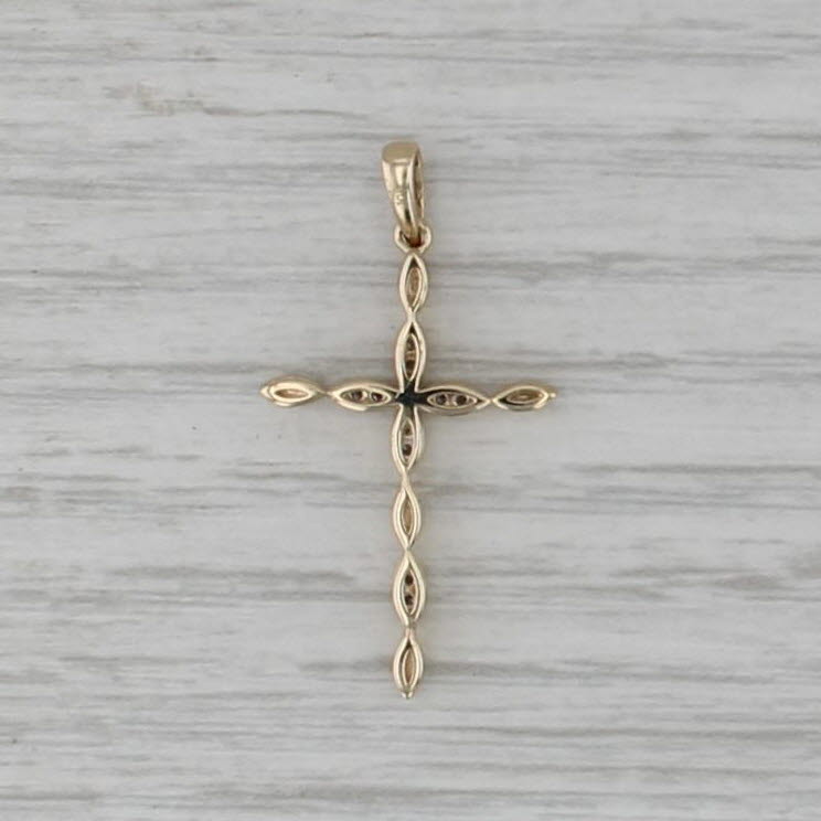 Diamond Accented Cross Pendant 10k Yellow Gold