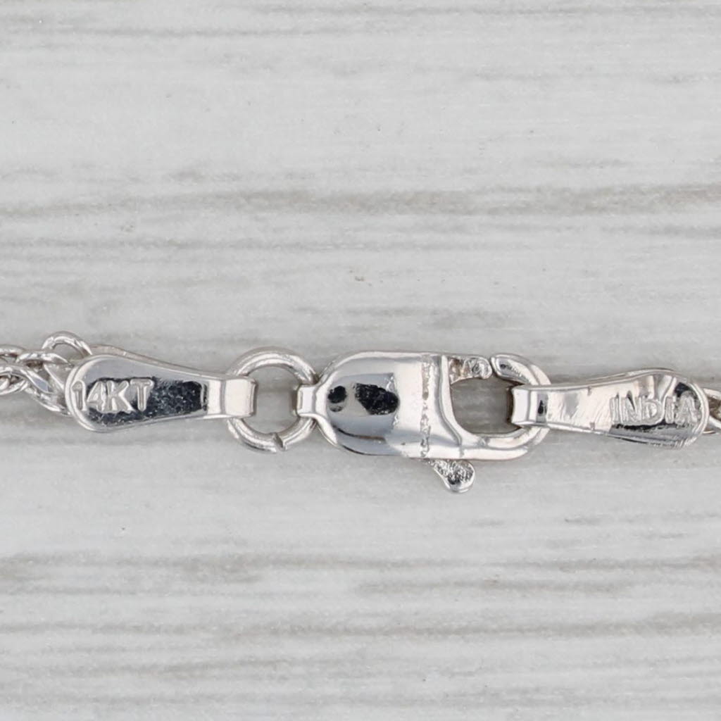 Gray 23.75" 1.6mm Wheat Chain Necklace 14k White Gold