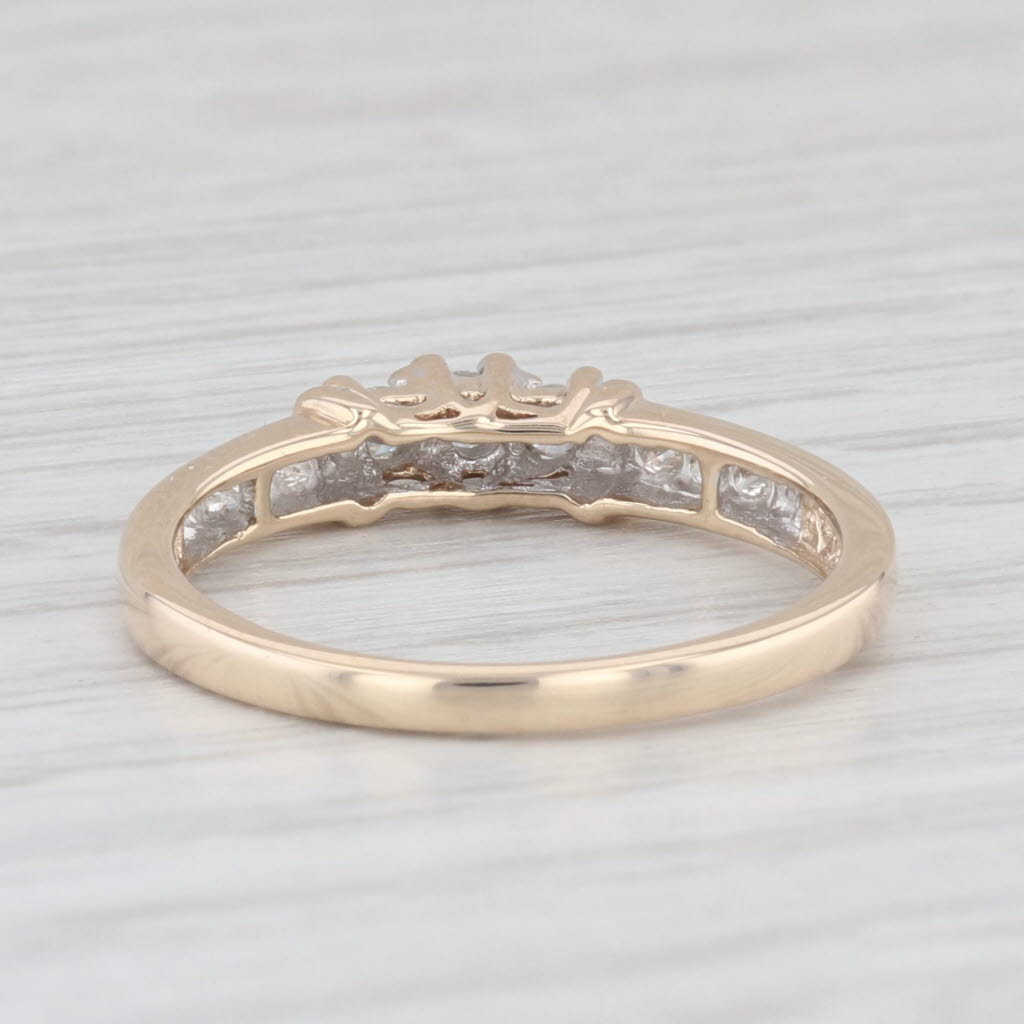 Light Gray 0.20ctw Diamond 3-Stone Engagement Ring 10k Yellow Gold Size 7.25 Stackable