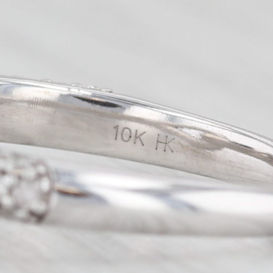Light Gray 0.40ctw Pave Diamond Knot Ring 10k White Gold Size 8