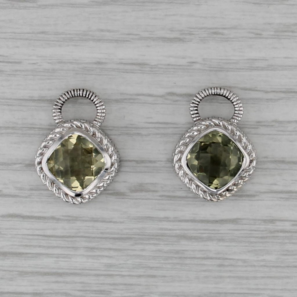 Judith Ripka 7ctw Lemon Quartz Earring Charms Sterling Silver Intercha