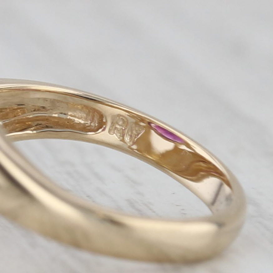 1.75ctw Oval Amethyst Diamond Bypass Ring 14k Yellow Gold Size 4.75