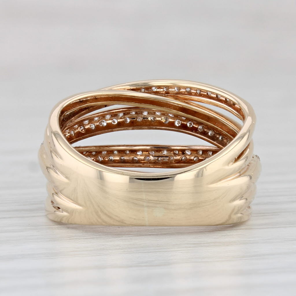 Light Gray 0.22ctw Diamond Multi-Band Ring 14k Yellow Gold Size 5.25