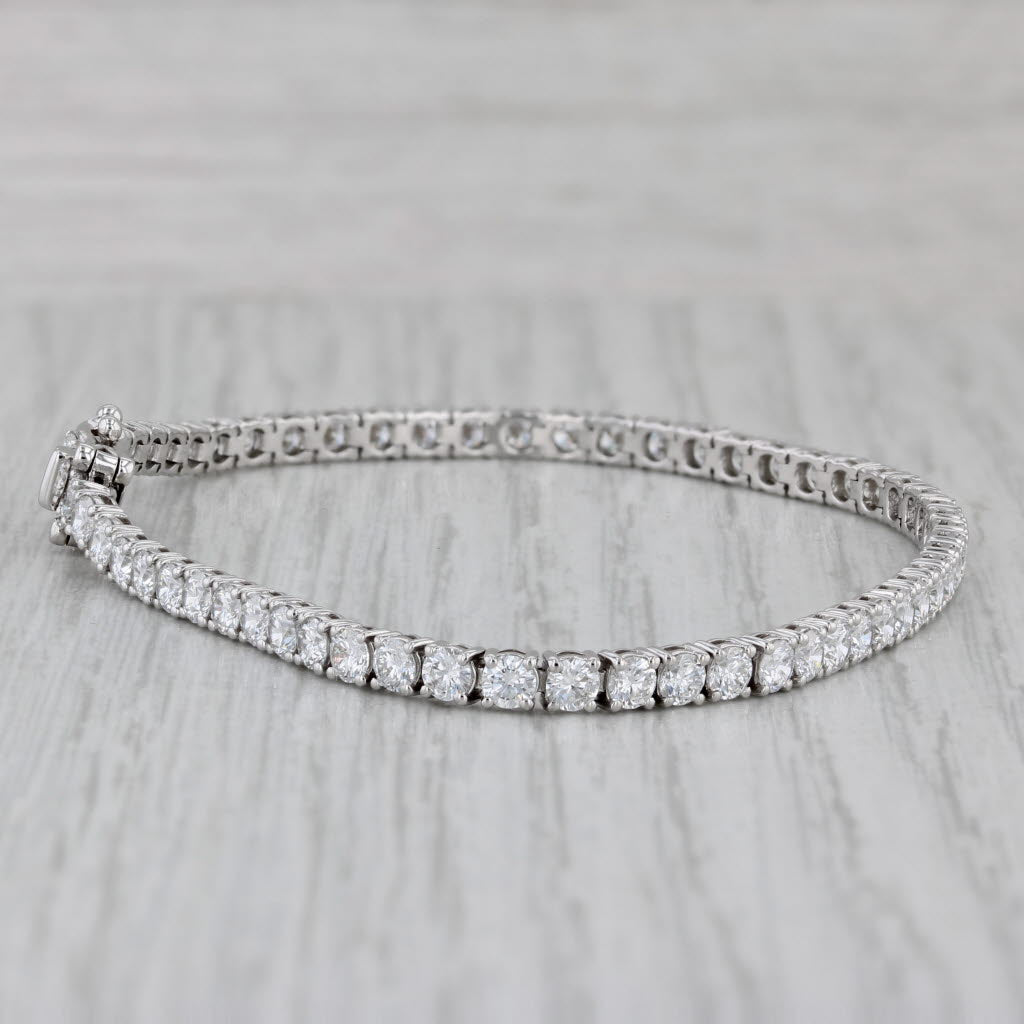 Gray New 5ctw Lab Created Diamond Tennis Bracelet 14k White Gold 6.75" 3mm