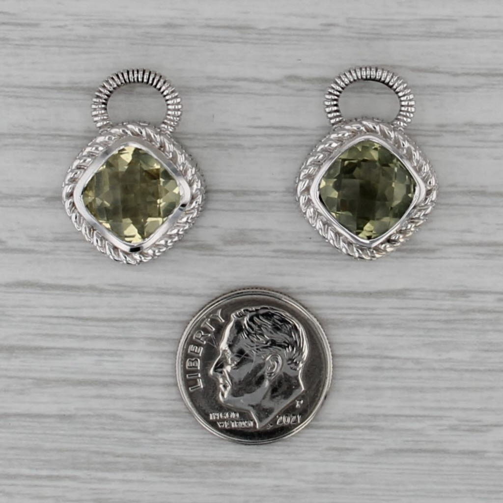 Judith Ripka 7ctw Lemon Quartz Earring Charms Sterling Silver Interchangeable
