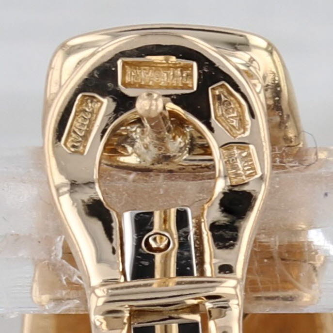 Bulgari Parentesi J-Hook Drop Earrings 18k Yellow Gold Omega Backs