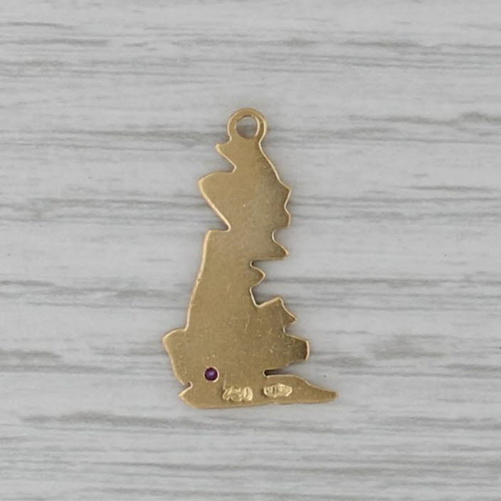 Vintage Ruby Gold Nugget Pendant 18k Yellow Gold London