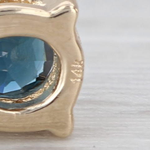 0.40ct Pear Sapphire Solitaire Pendant 14k Yellow Gold Small Teardrop