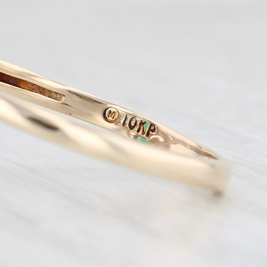 Light Gray 1.15ct Pear Green Quartz Solitaire Ring 10k Yellow Gold Size 7.5