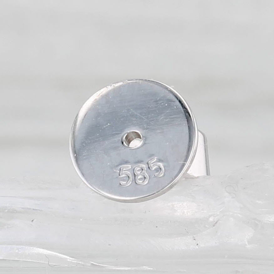 Light Gray New 1.83ctw Oval Aquamarine Diamond Halo Stud Earrings 14k White Gold