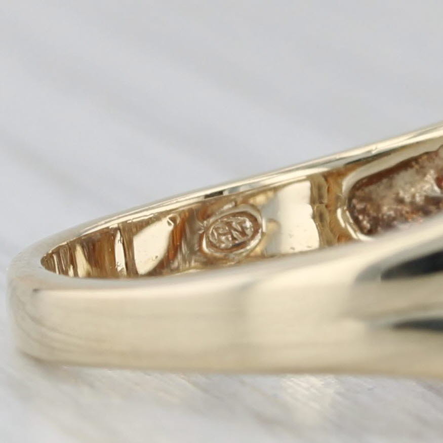 Gray Scalloped Diamond Ring 10k Yellow Gold Size 8.25