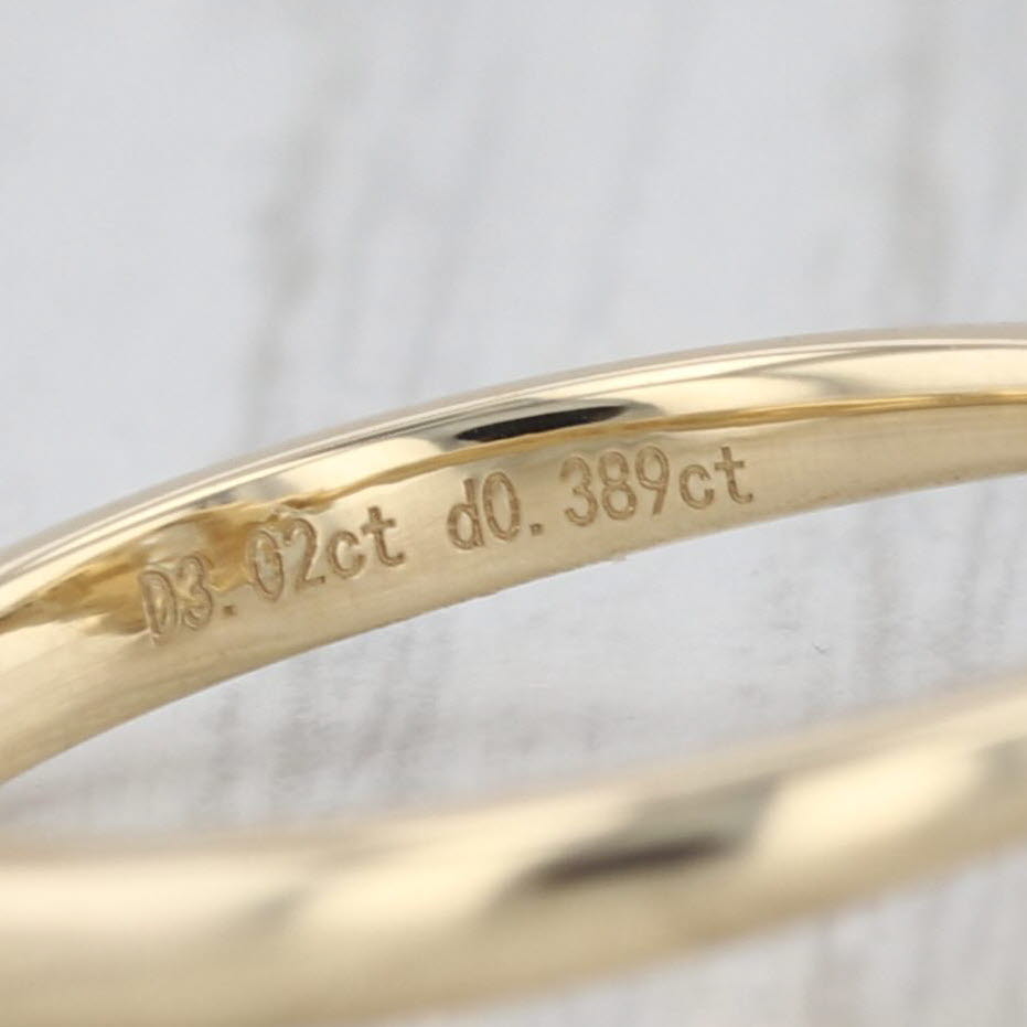 New IGI 3.41ctw Oval Lab Grown Diamond Engagement Ring 14k Yellow Gold Size 6.5