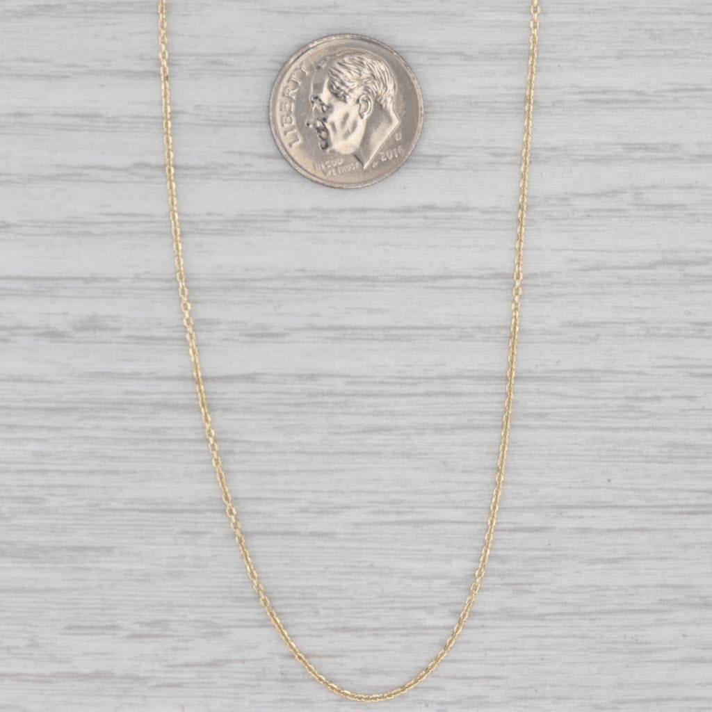 Gray New 18" Cable Chain Necklace 14k Yellow Gold 1mm