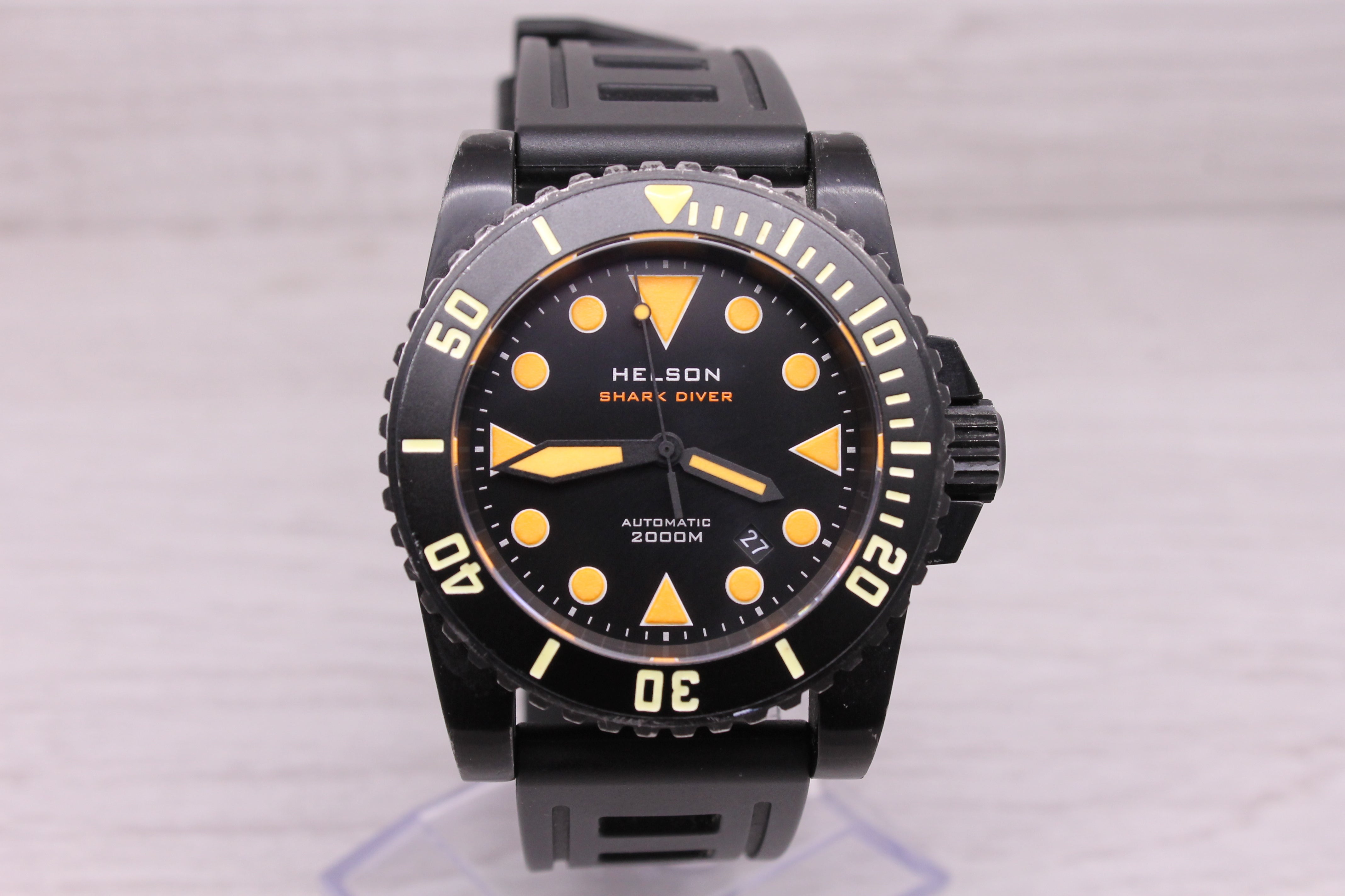 Thistle Helson Sharkdiver 2000m 45mm Black PVD Mens Automatic Divers Watch w/ Bracelet