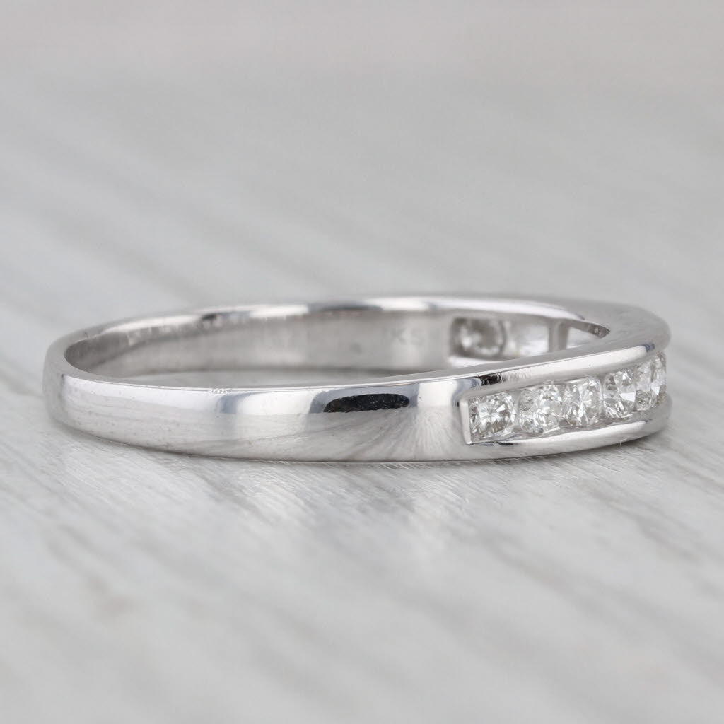 0.42ctw Diamond Men's Wedding Band 14k White Gold Size 10.25