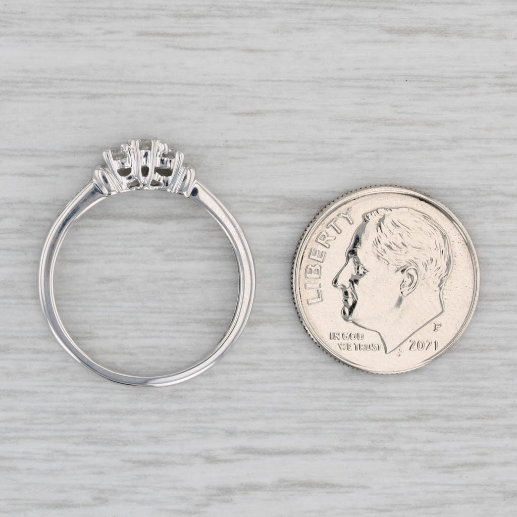 Gray 0.20ctw Round Diamond 3-Stone Engagement Ring 10k White Gold Size 7.25