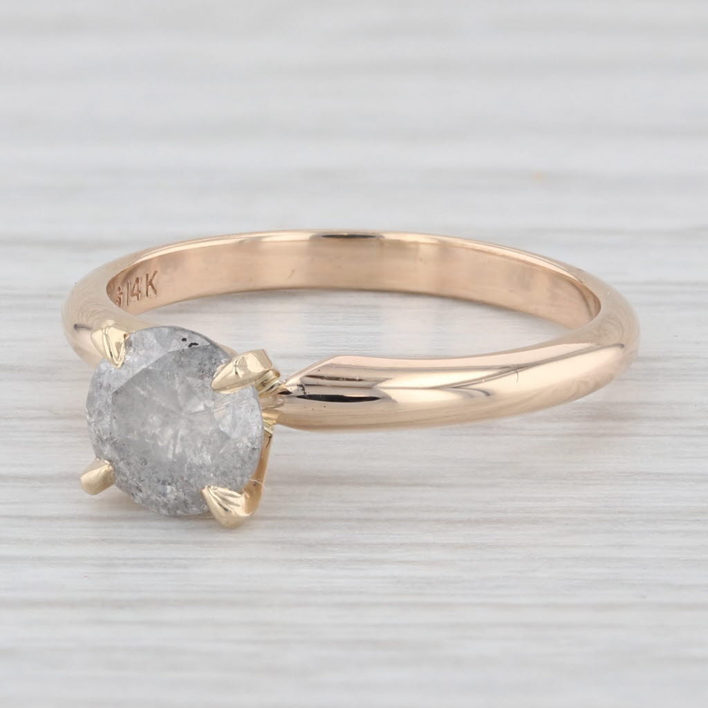 Light Gray 1ct Gray Galaxy Diamond Solitaire Engagement Ring 14k Yellow Gold Size 5.75