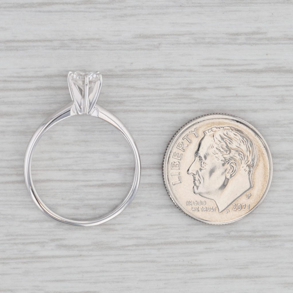 Gray 0.29ct VS2 Round Solitaire Diamond Engagement Ring 14k White Gold Size 6