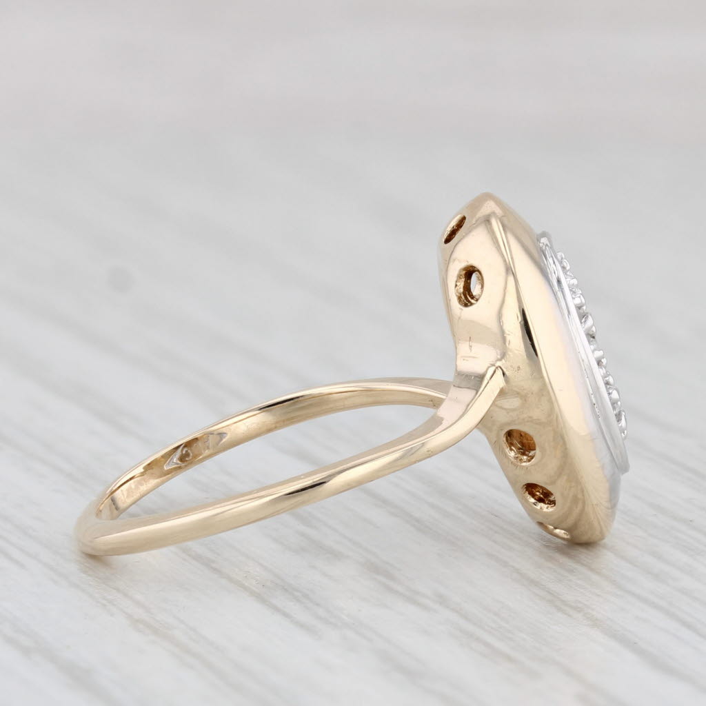 Light Gray Diamond Cluster Ring 10k Yellow Gold Size 7