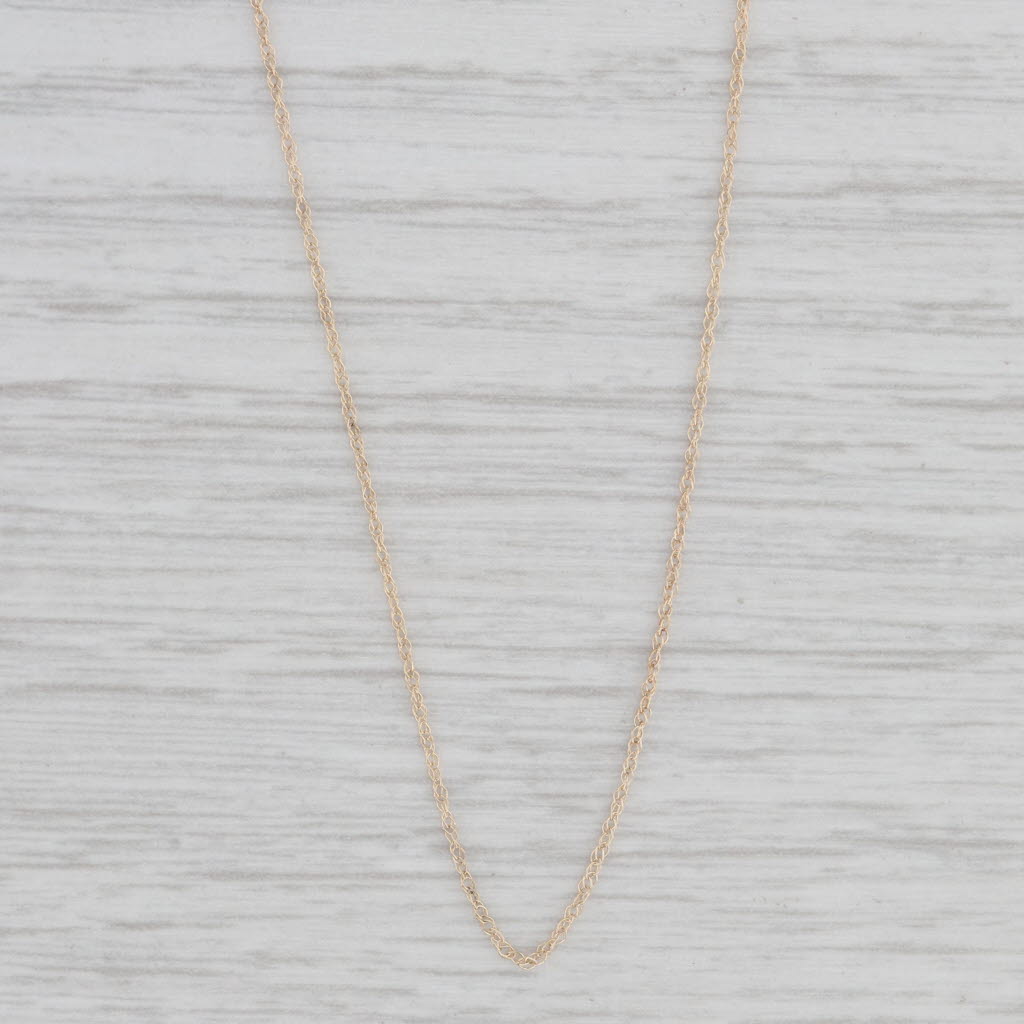 Light Gray Fine Light Weight Rope Chain Necklace 10k Yellow Gold 18" 1mm