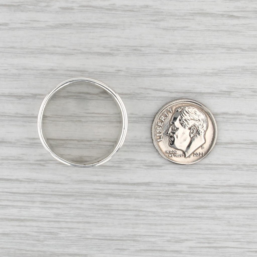 Greek Key Pattern Ring Sterling Silver Size 11 Wide Band