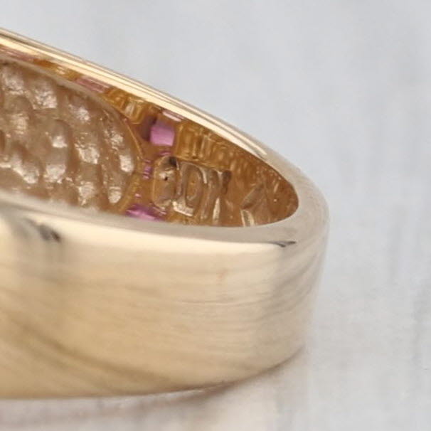 1.94ctw Amethyst White Sapphire Rows Ring 10k Yellow Gold Size 7