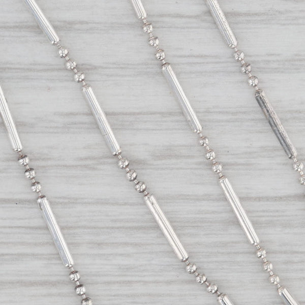 Bar Bead Chain Necklace Sterling Silver 30" 1.5mm
