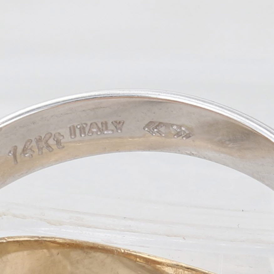 Light Gray Tri-Toned 3-Band Puzzle Ring 14k Yellow White Rose Gold Size 6 Hammered Finish