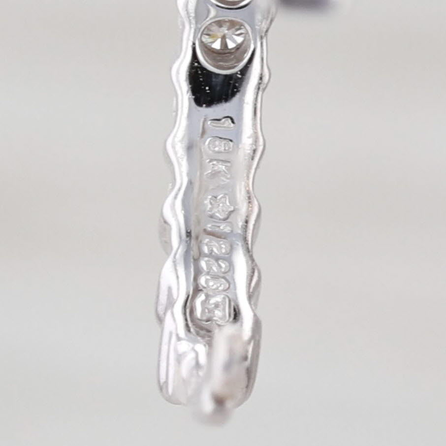 Roberto Coin Single Replacement Hoop Earring 18k White Gold 0.40ctw Diamonds