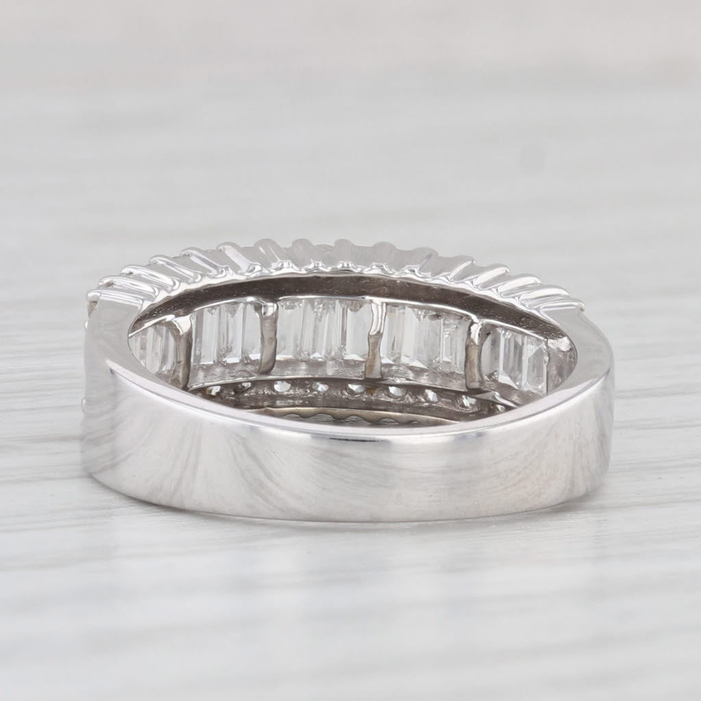 Light Gray 1.10ctw Diamond Ring 14k White Gold Size 7 Wedding Anniversary Stackable Band