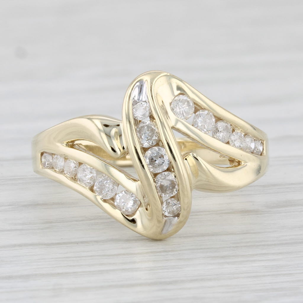 Light Gray 0.38ctw Diamond Zig Zag Ring 10k Yellow Gold Size 6.75