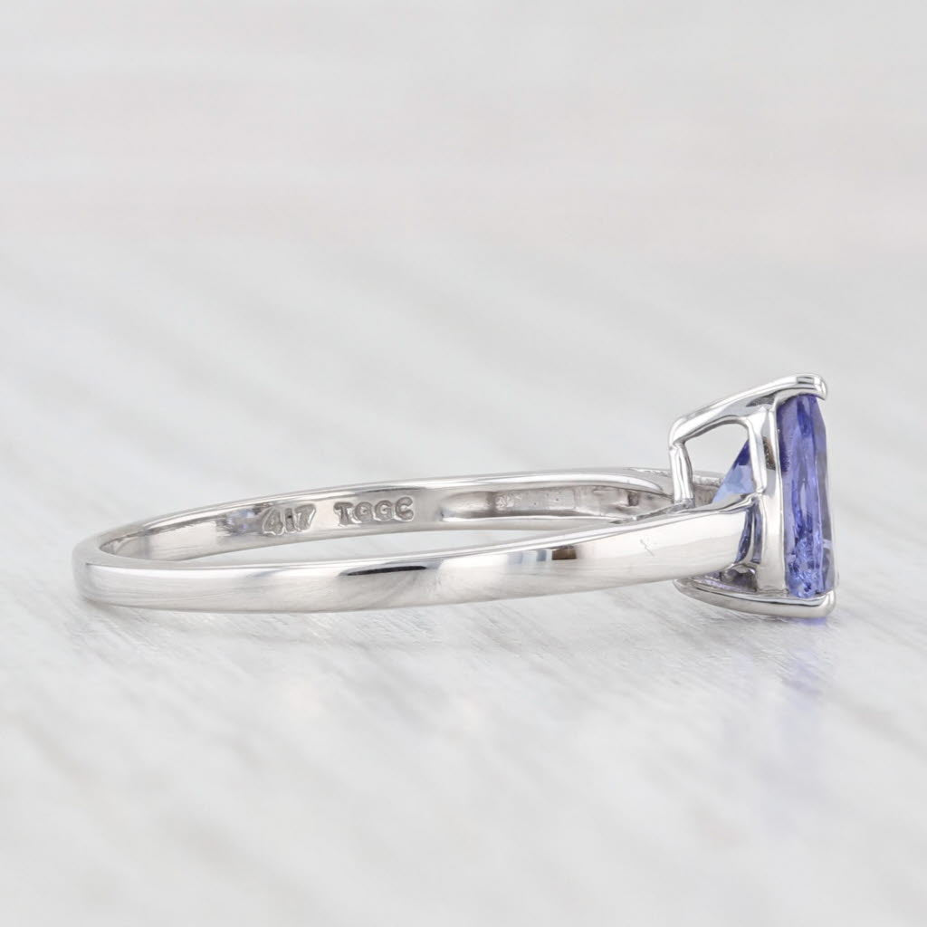 Light Gray 0.74ct Pear Tanzanite Solitaire Ring 10k Gold Size 7 COA Jacque Christie