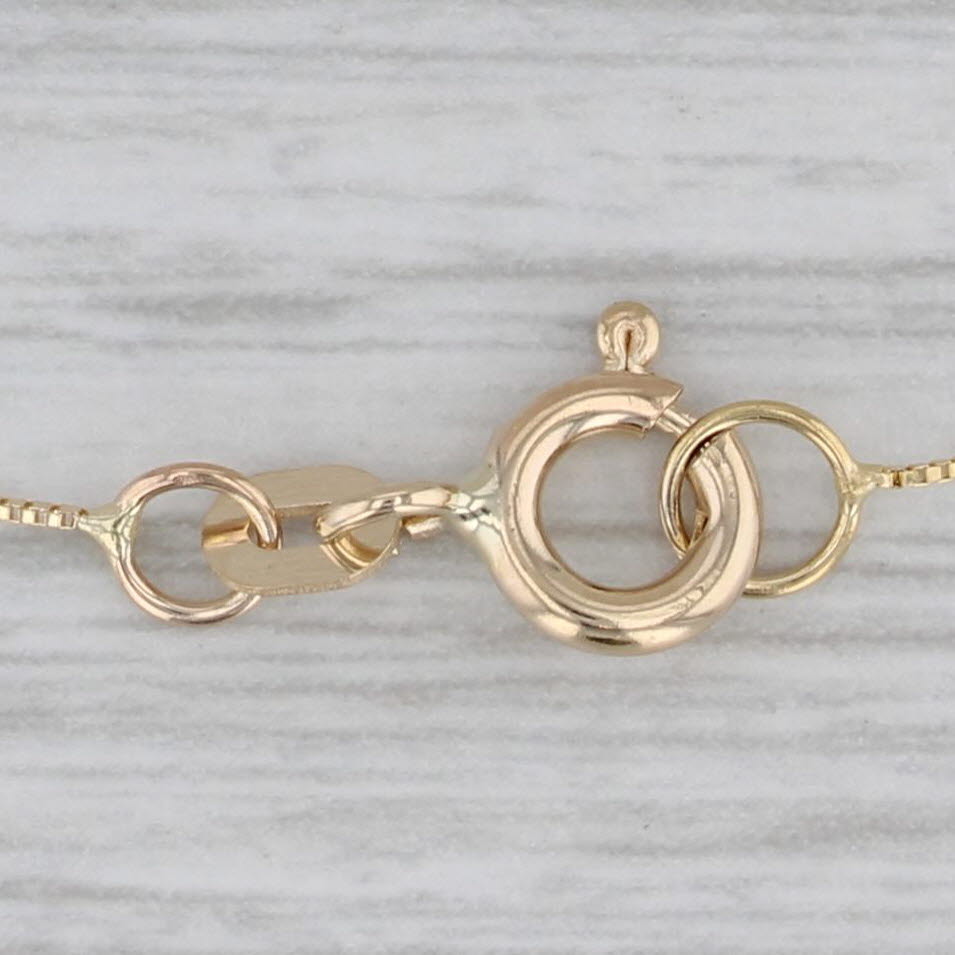 Gray Letter Initial M Pendant Necklace 14k Yellow Gold 19" Box Chain Necklace